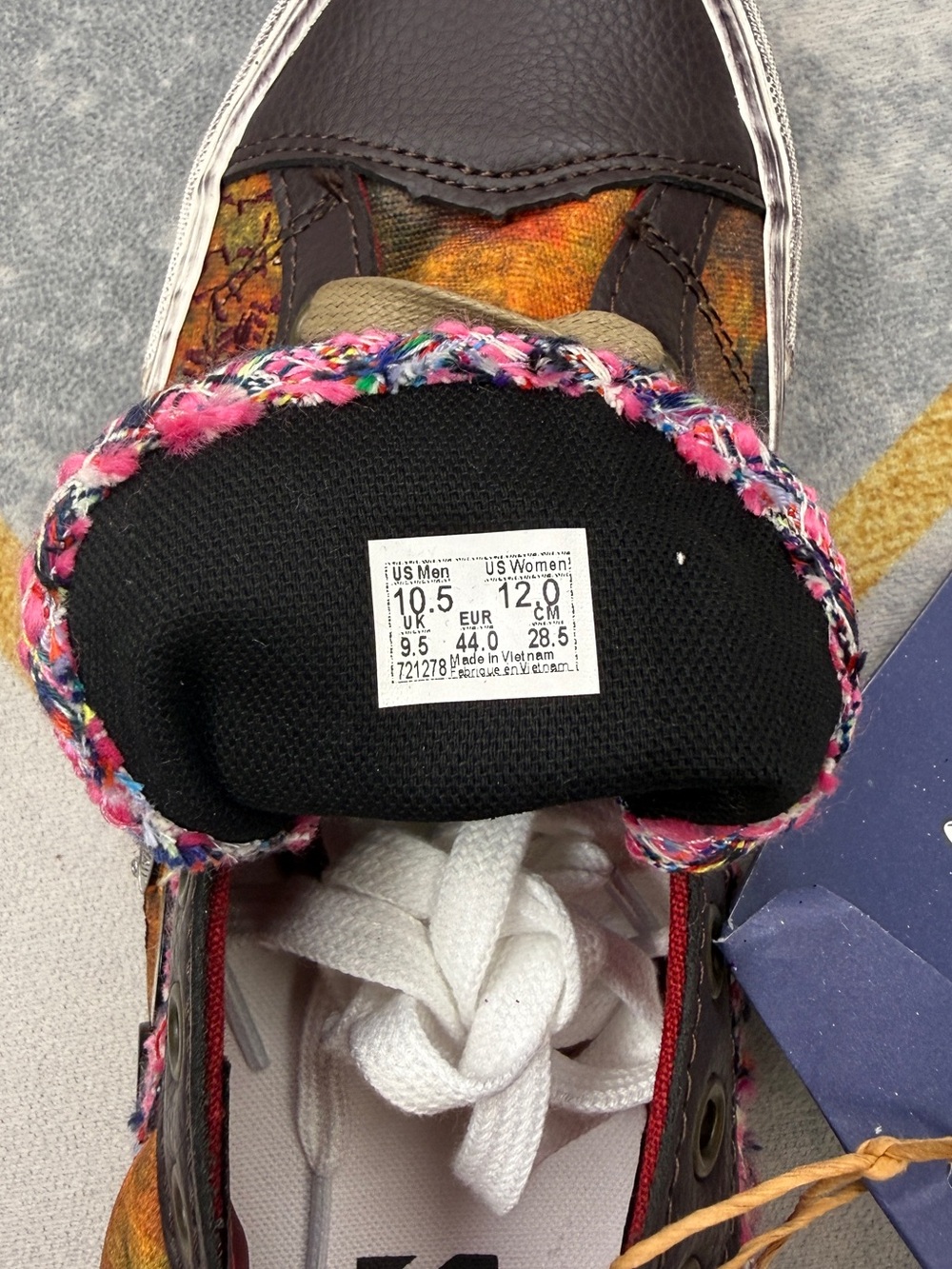 Vans Multicolor Tie-Dye Low Top Sneakers with Brown Accents - Picture 11 of 12